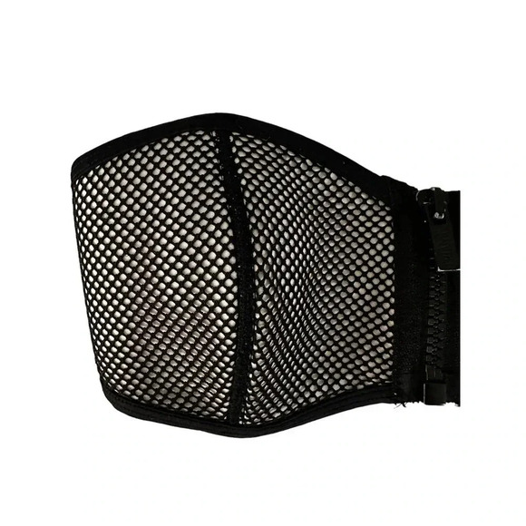 Triangl Black Mesh Neoprene Strapless Zipper Bikini Top Size Medium - Picture 6 of 10